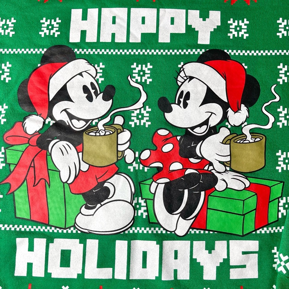 Disney Sweatshirt Mickey Mouse Holiday Juniors 11 13 - Picture 2 of 8